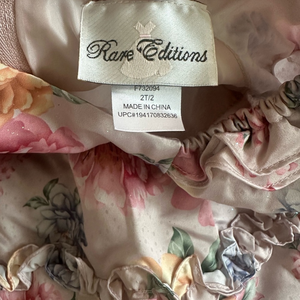 Rare Editions Pink Floral Ruffle Dress - Picture 3 of 3